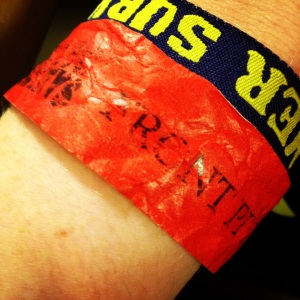 Slightly faded 'Front Pit' wristband
